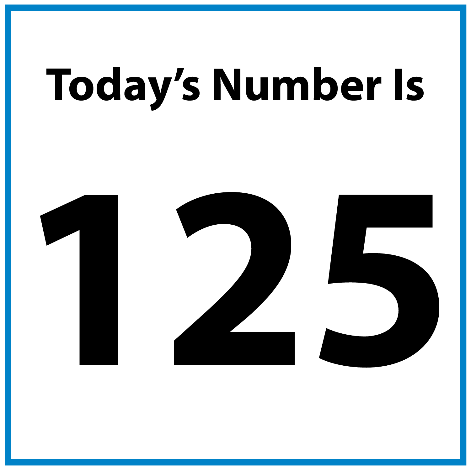 Today s Number 125 Math At Home