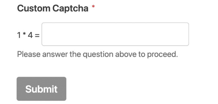 Contact Form Spam - Custom Captcha