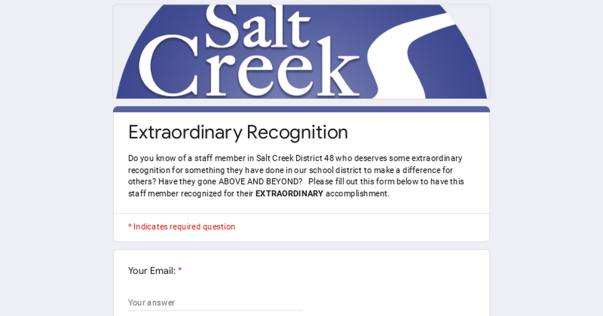 Extraordinary Recognition