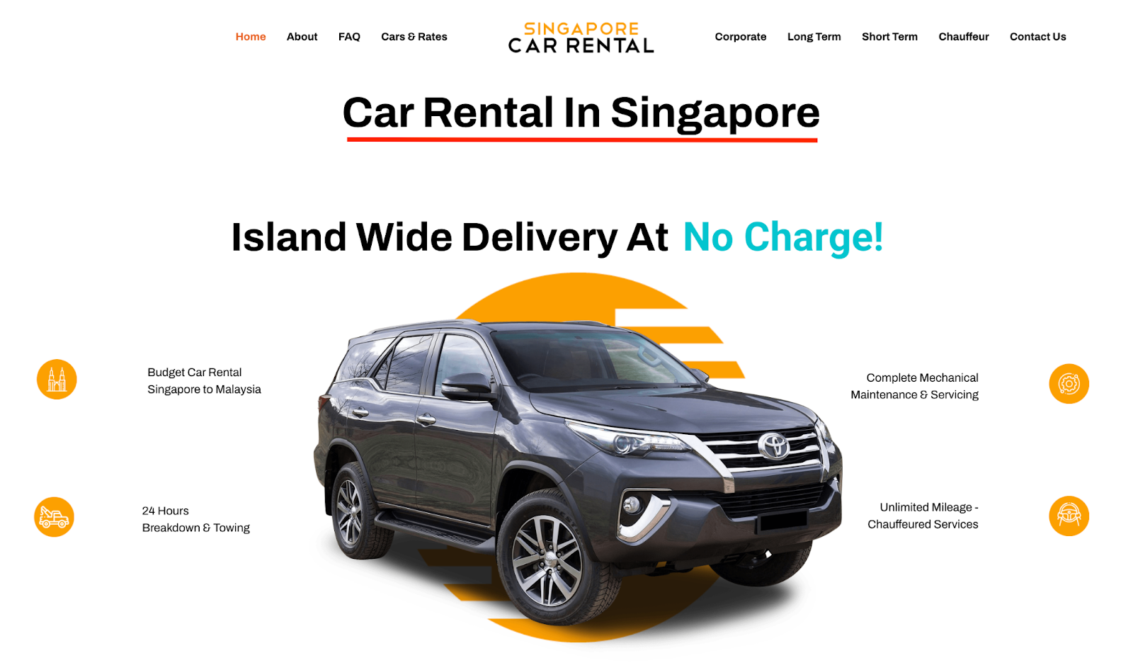 on-page seo car rental singapore example