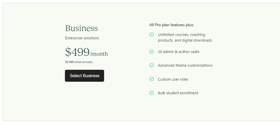 Teachable pricing Business Plan