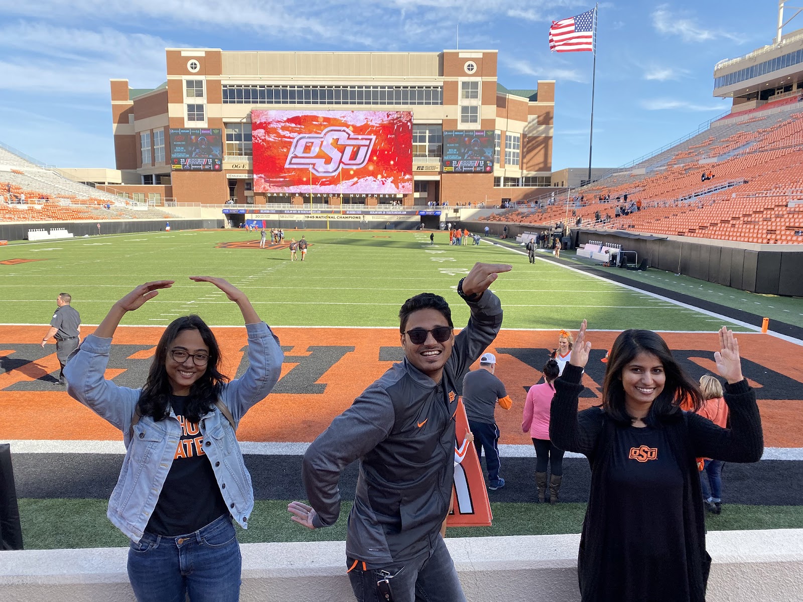 Group of students at Boone Pickens Stadium