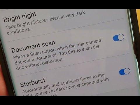 Video titled: Samsung Galaxy S10 / S10+: How to Enable / Disable Camera Document Scan