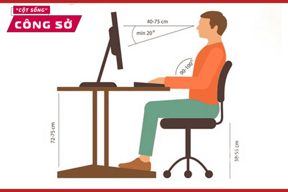 tư thế ngồi đúng cho dân văn phòng
