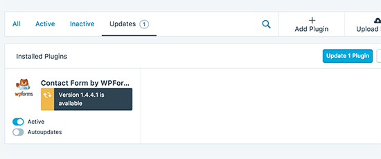 Atualizando plugins do aplicativo