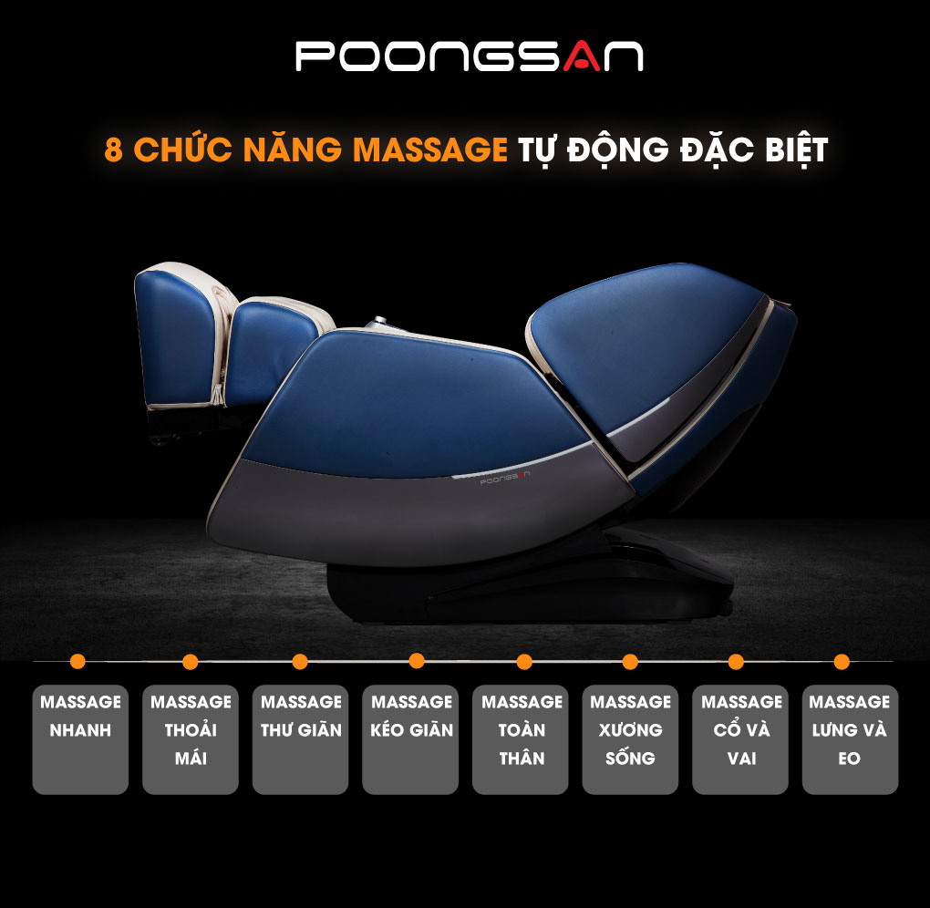 8 chức năng massage tự động trang bị trên Ghế massage MCP-801
