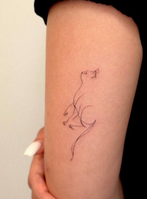 Cat Tiny Tattoos Women Minimalist