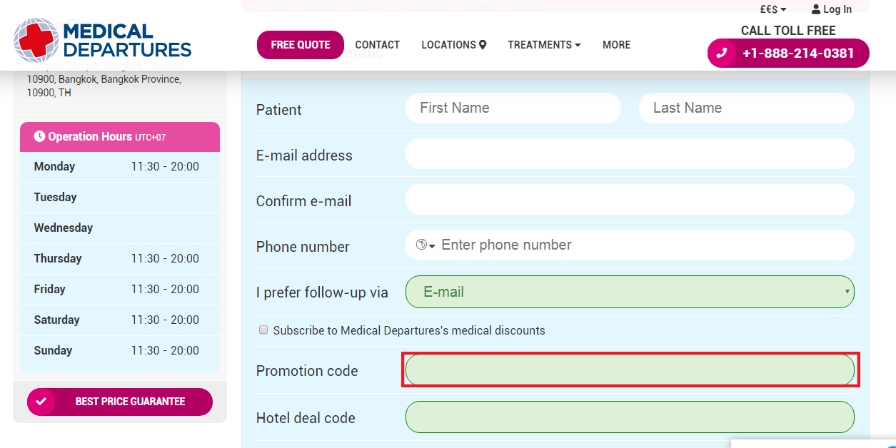 All Medical Departures Promo Codes are applicable only on their official website