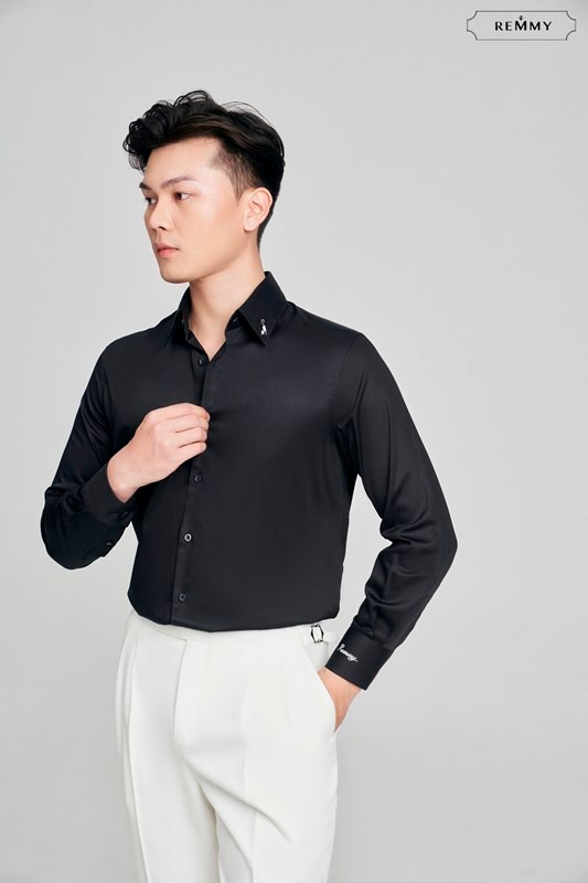 Phối áo sơ mi dài tay nam