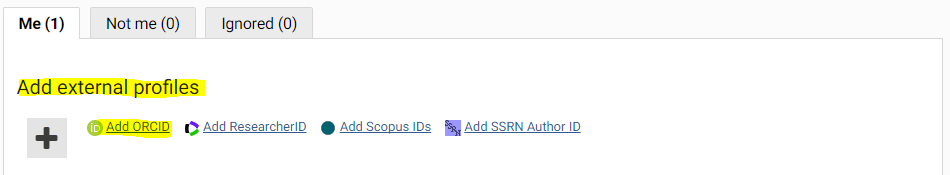 Authorizing the connection with ORCID to Add External Profiles when profile does not exist.