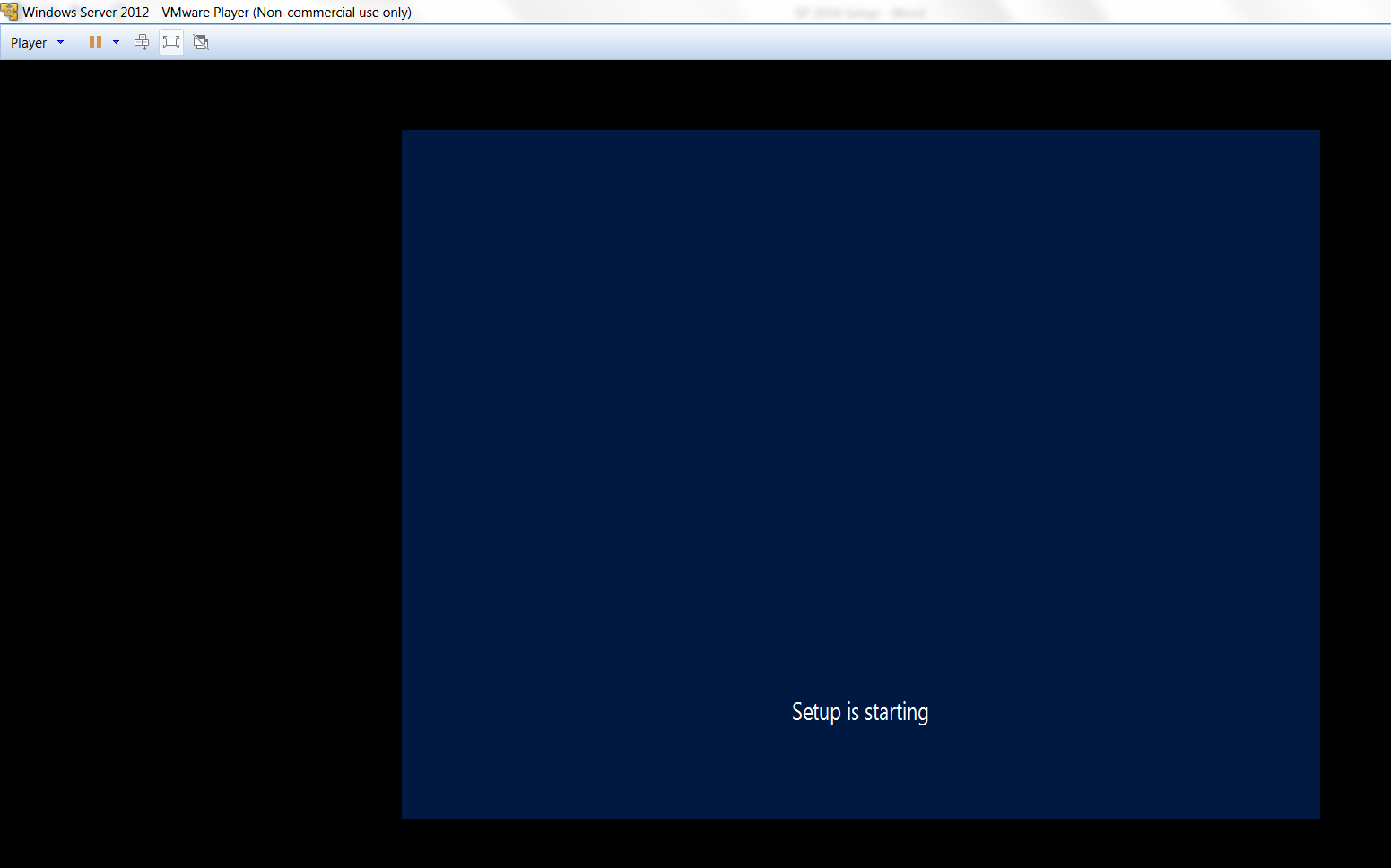 Windows Server 2012 setup is starting 