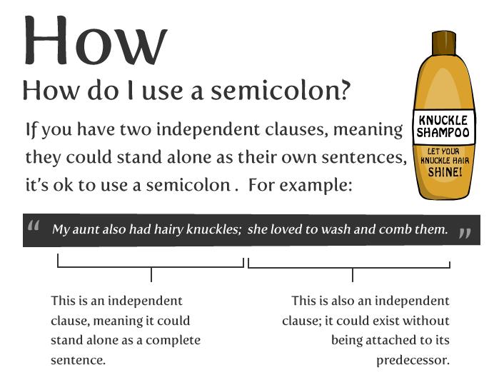 how to use a semicolon examples