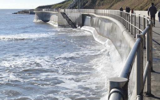 A sea wall in Lyme Regis