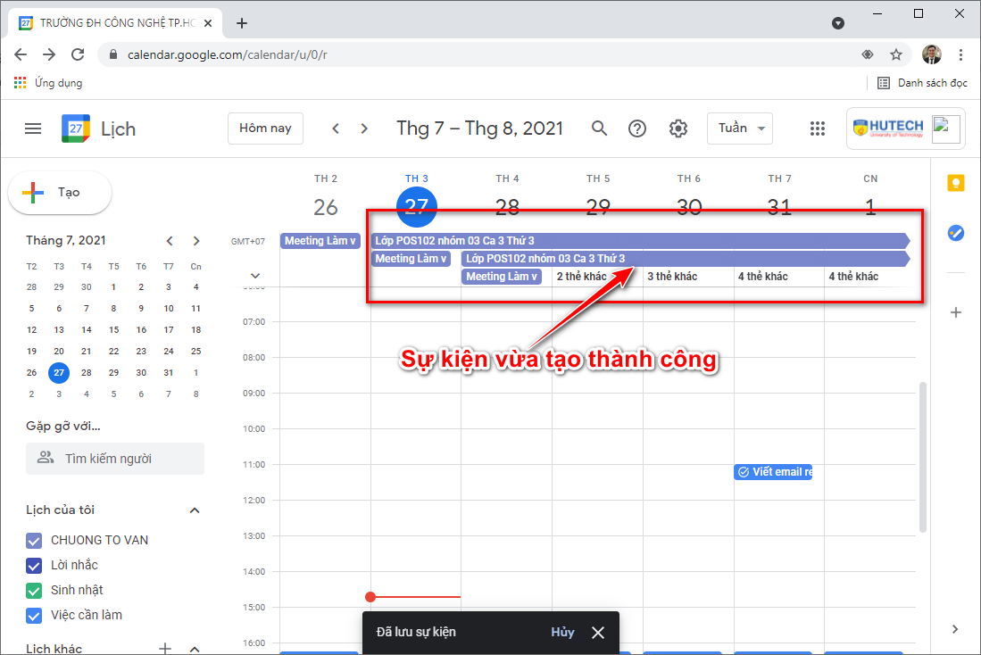 Hướng dẫn tạo lịch học online trên Google Calendar 88