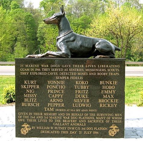 Description: Military Dog Monument Photo - Volunteer Landing, Knoxville, Tennessee 