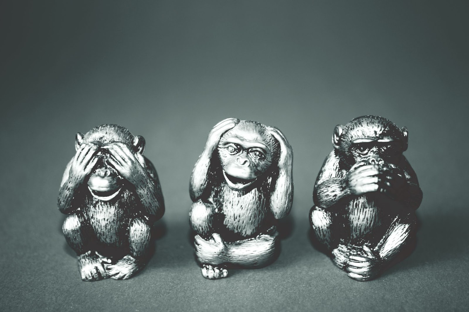 Image of the "see no evil, hear no evil, speak no evil" monkeys
