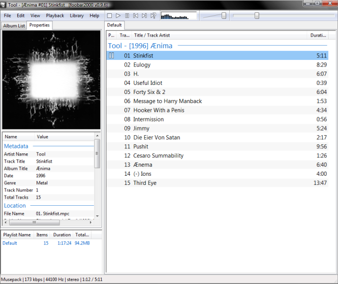 Foobar2000-main-interface