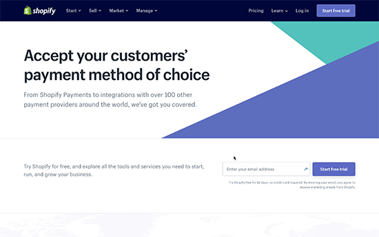 Custos de pagamento da Shopify