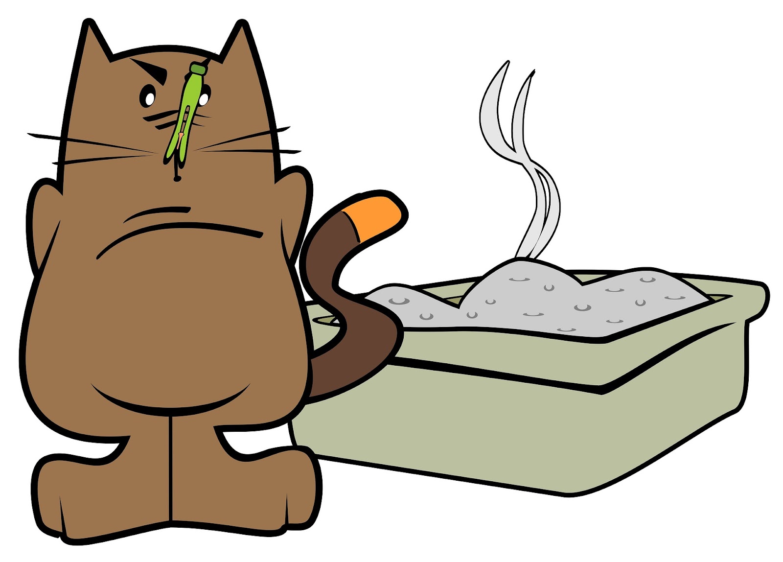 cat litterbox cartoon