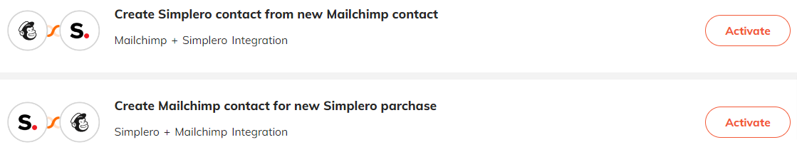 Popular automations for Mailchimp & Simplero integration.