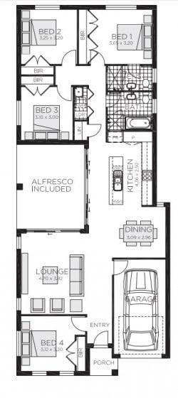 Small three bedroom house plan