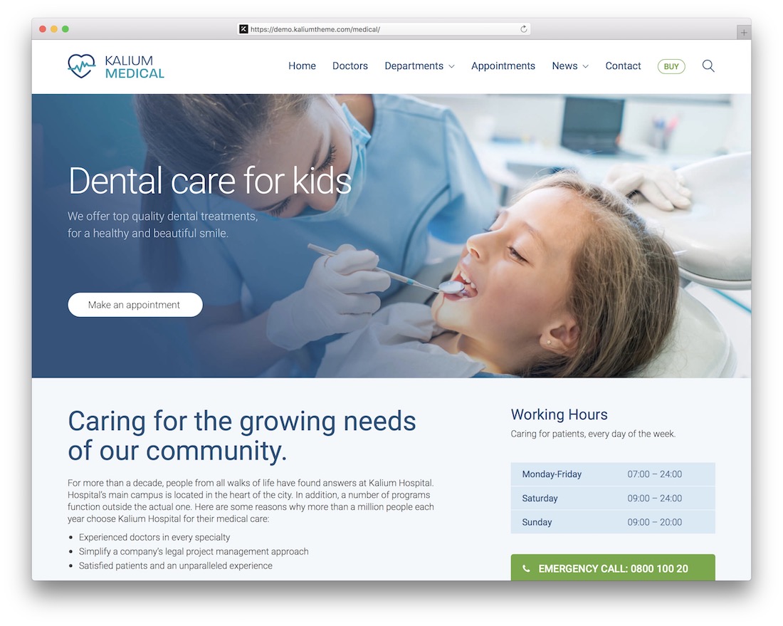 tema dentista kalium wordpress