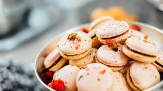 desserts--sweets-macarons-pastries-food-are-kept-on-a-bowl