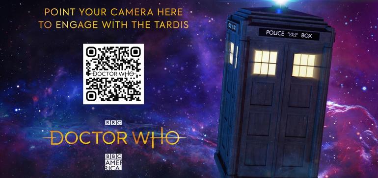 BBC America's "Doctor Who" QR Code Campaign with "Point your camera here to engage with the tardis"