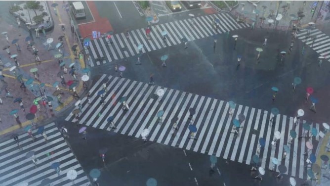 18 Amazing Real-life Locations of Weathering with you in Japan - The Shibuya crossing in Weathering With You