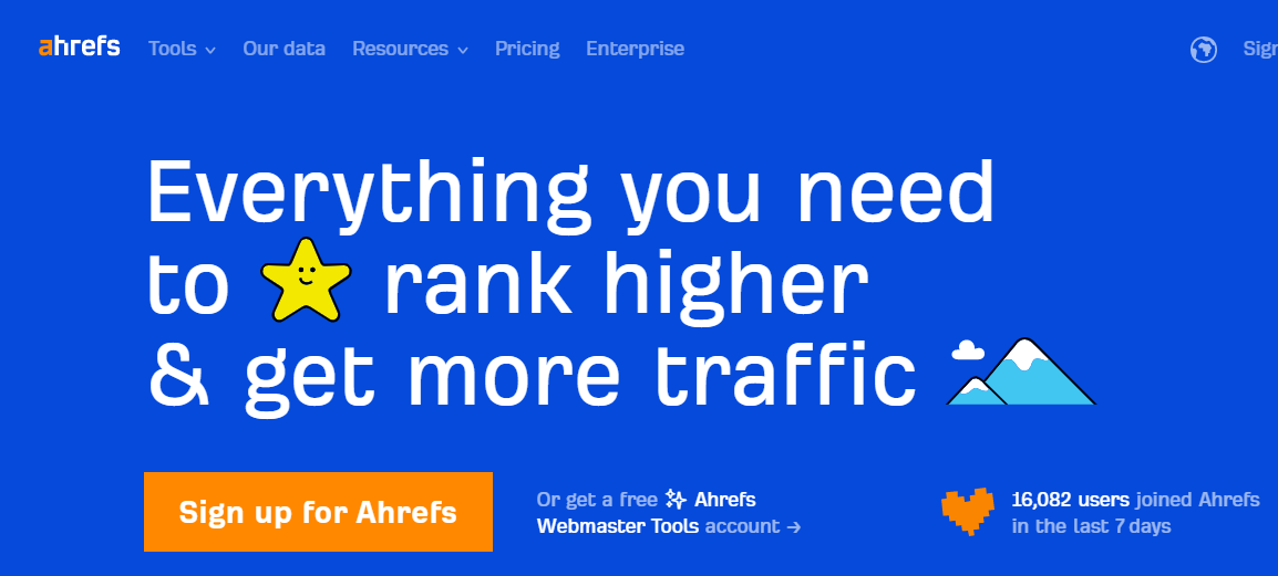 this is ahref official website homepage this is one of the best seo tools for small business