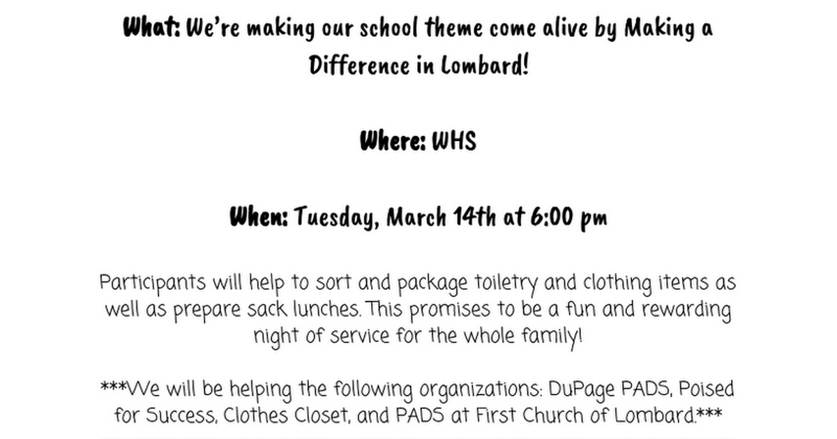 Making a Difference Night Save the Date