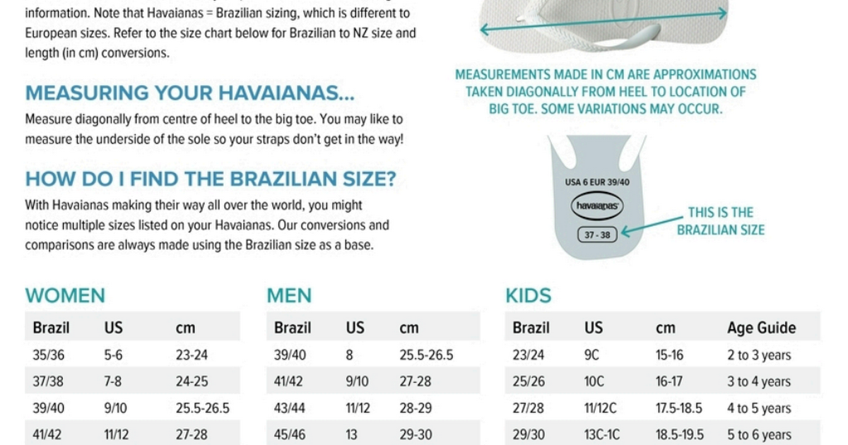 havaiana sizes
