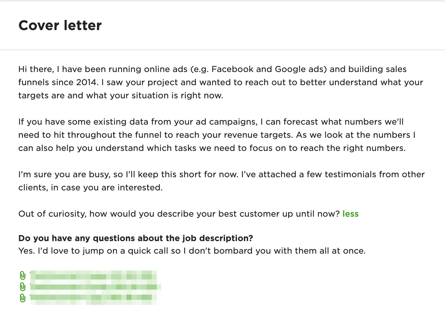 The best cover letter for Upwork (data-backed experiment)