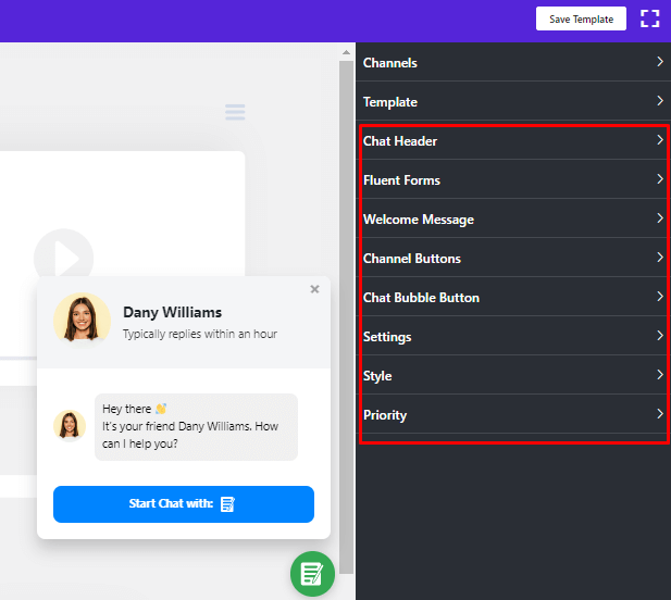 Chat Widget setting