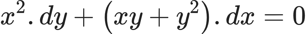{"type":"align*","id":"13-0-1-0-1-0-1-1-0-1-0-0-1-1","code":"\\begin{align*}\n{x^{2}.dy+\\left(xy+y^{2}\\right).dx}&={0}\t\n\\end{align*}","font":{"color":"#222222","family":"Arial","size":10},"ts":1604227930225,"cs":"XStc1zDuKKJEgd7BJ7DMfQ==","size":{"width":176,"height":20}}