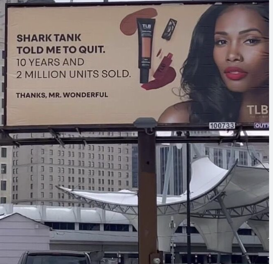 a TLB make-up billboard