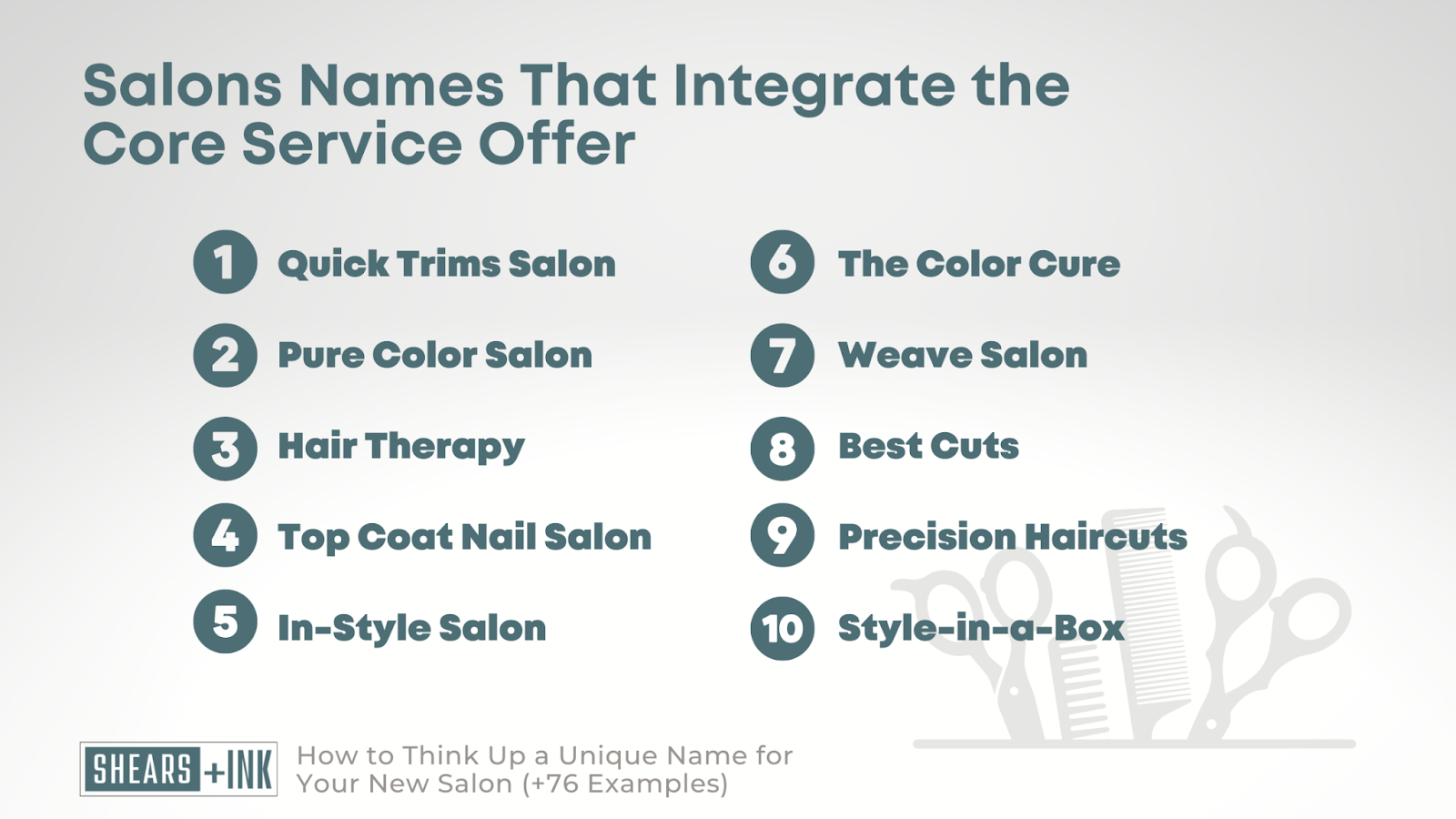 How to Think Up a Unique Name for Your New Salon (+76 Examples) - Shears &  Ink
