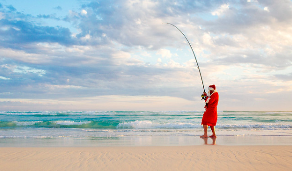 Father Christmas fishing 