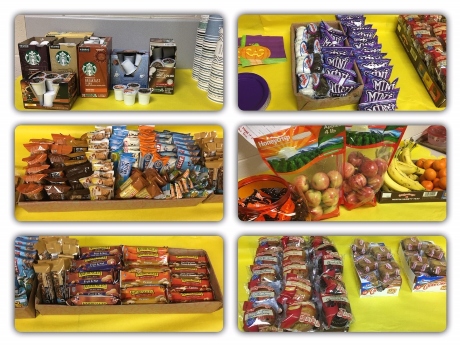 Collage of images showing treats for staff