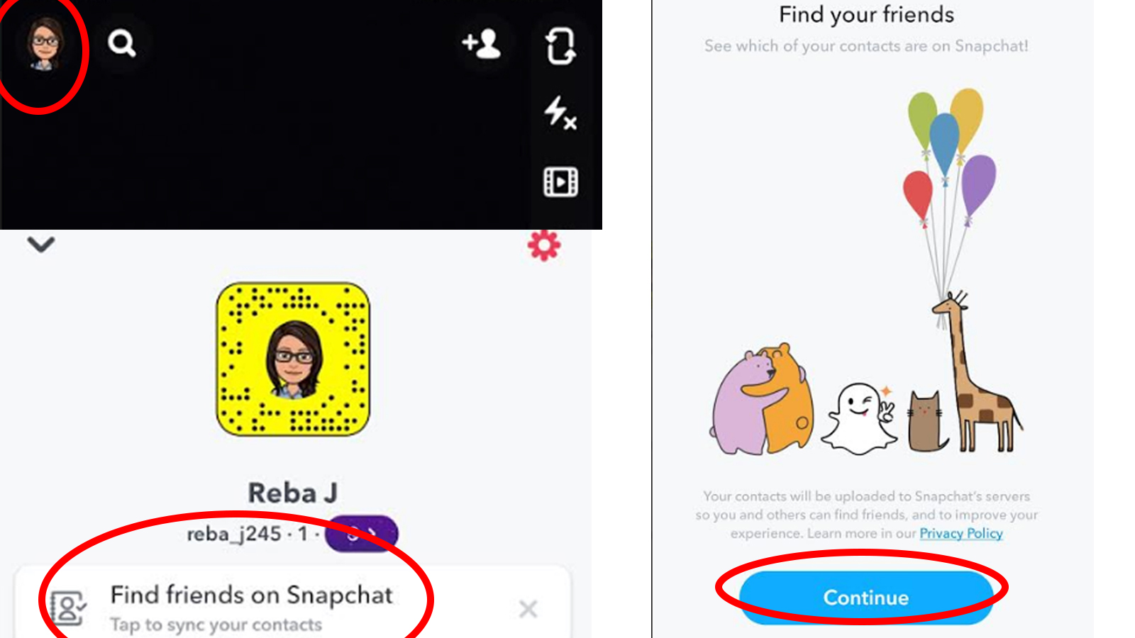 How to find someone on Snapchat through phone contacts