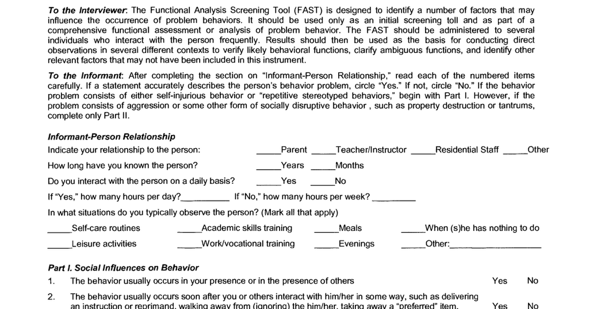  functional assessment screening tool variation of fast pdf google drive
