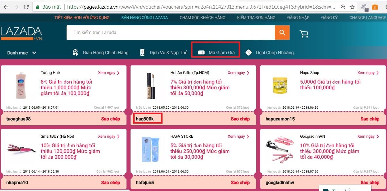 Mã giảm giá Lazada cho mọi đơn hàng