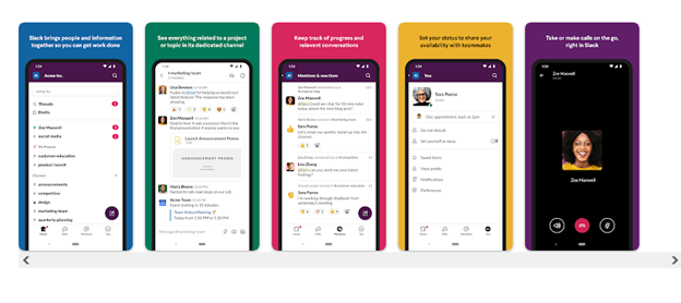 Slack's Play Store presence