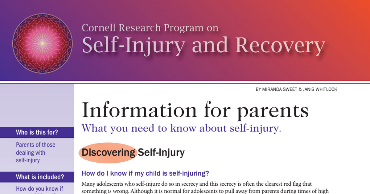 Self Injury and Recovery Information for Parents.pdf