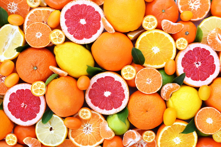 fruits and oranges cut up