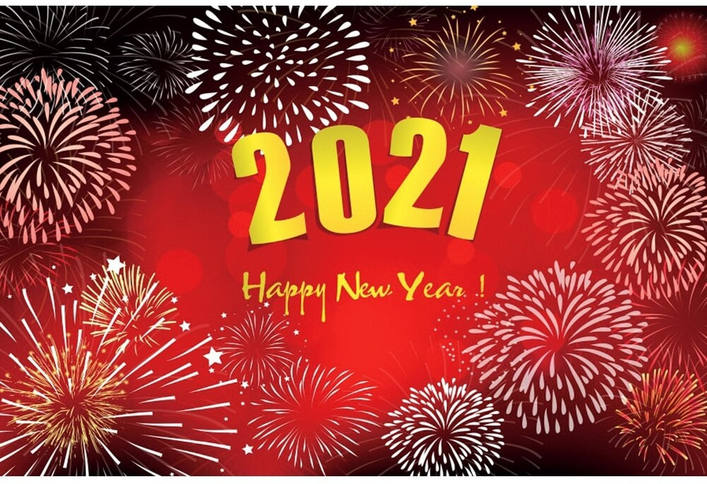 DaShan 6x4ft Polyester Sparklers Fireworks 2021 Happy New Year Backdrop 2021 New Year Eve Party Photography Background Gold Glitter New Year Winter Party Banner Christmas Festival YouTube Photo Prop