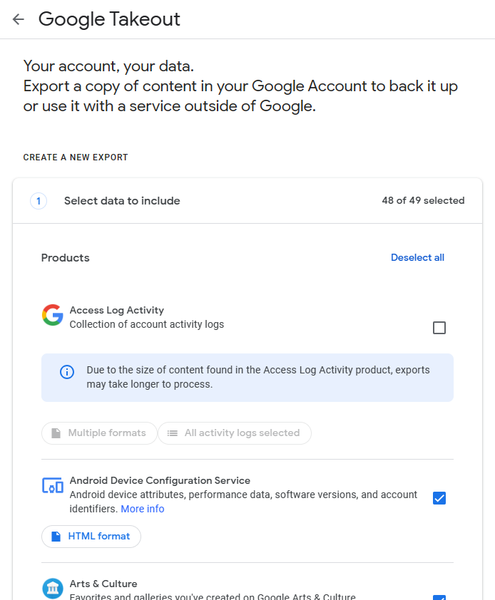 Google Takeout