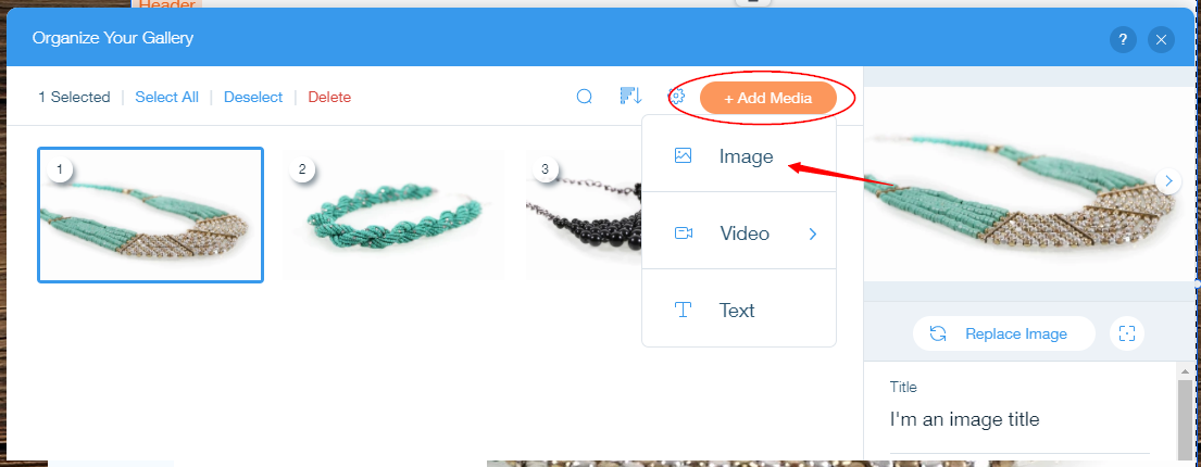 How to change an image on Wix