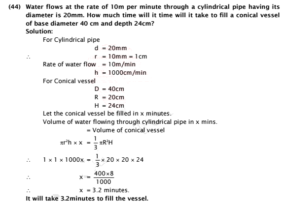 Omtex Classes Water Flows At The Rate Of 10m Per Minute Through A Cylindrical Pipe Having Its Diameter Is 20mm How Much Time Will It Time Will It Take To Fill A