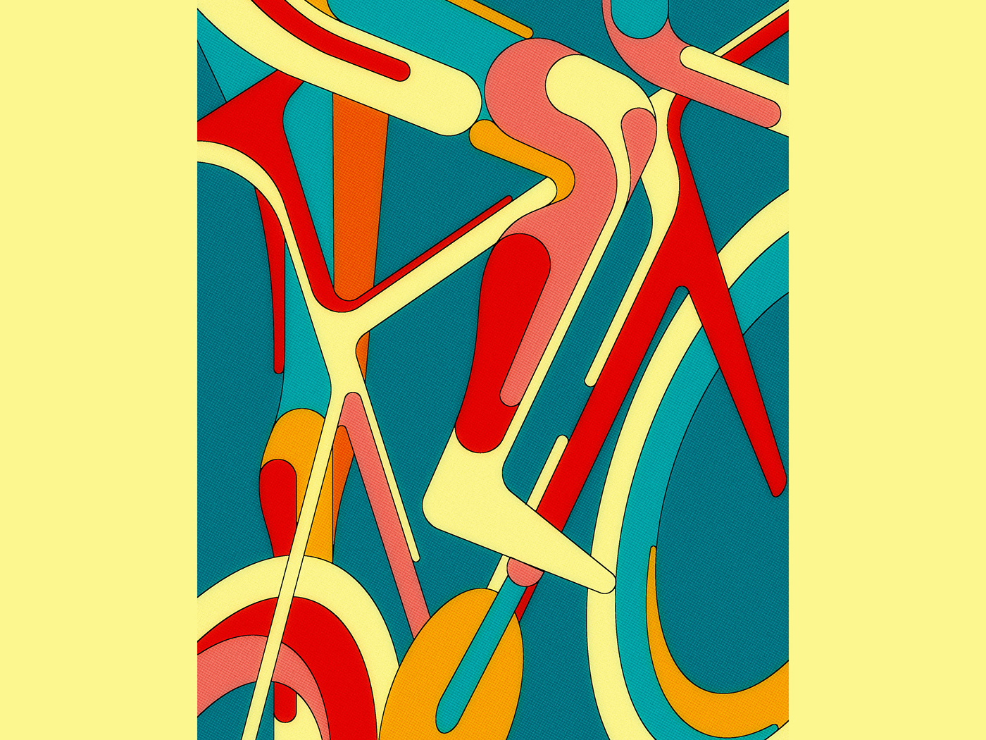 Illustration of Bike charles williams cycle Cycling cycling posters geometric made up sport Tour de France velo